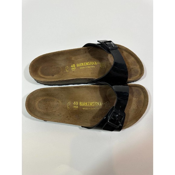 Birkenstock Madrid Unisex Sandals Slides Black Strap Buckle Women's Size 9 M7 L9 - Picture 6 of 13